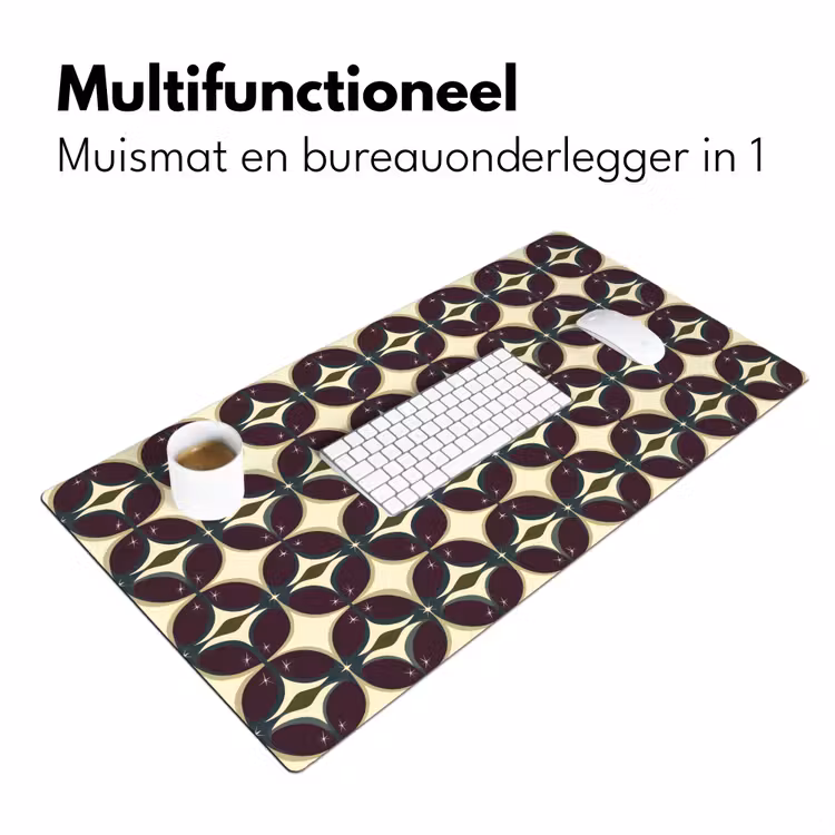 Cirkel - Retro - Kleurrijk Muismat XXL klein 681 -sfeer4
