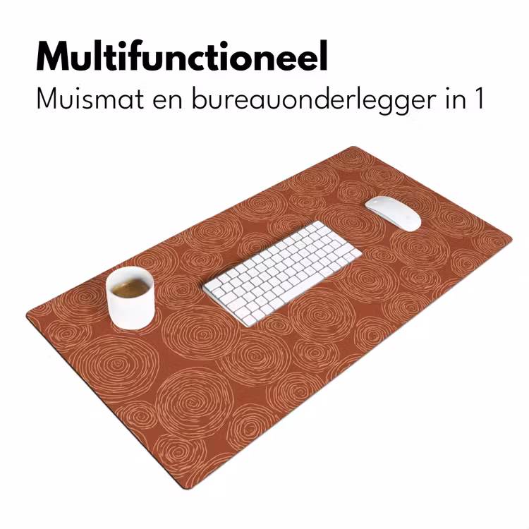 Cirkels - Abstract - Artistiek - Terracotta Muismat XXL klein 681 -sfeer4