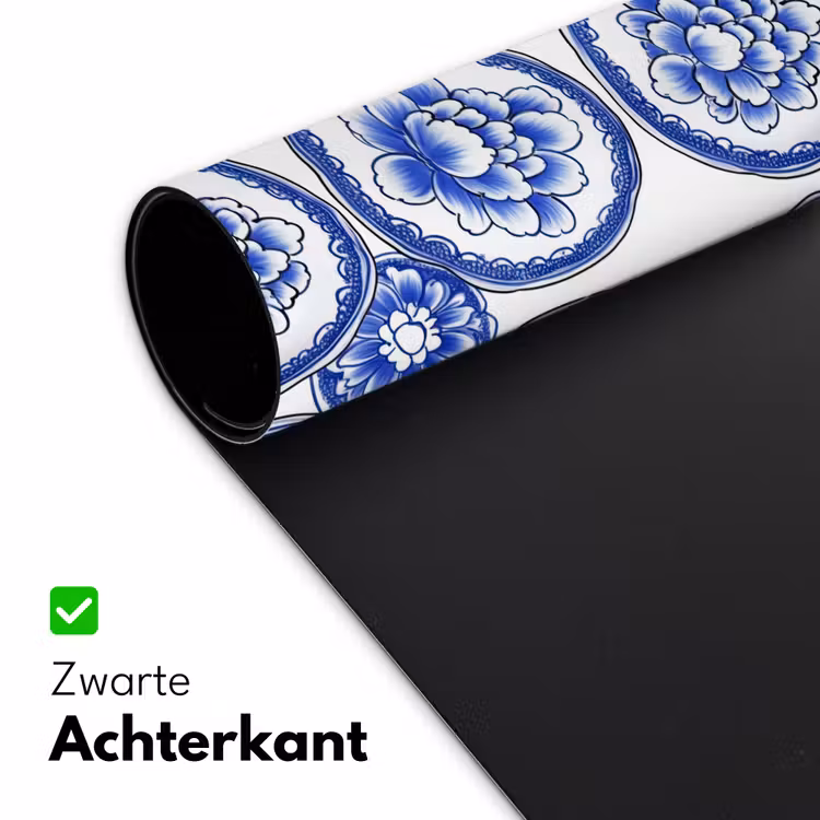 Cirkels - Bloemen - Blauw Muismat XXL klein 681 -sfeer2