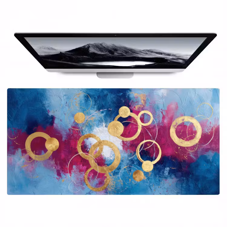 Cirkels - Goud - Abstract Muismat XXL klein -zzz3d