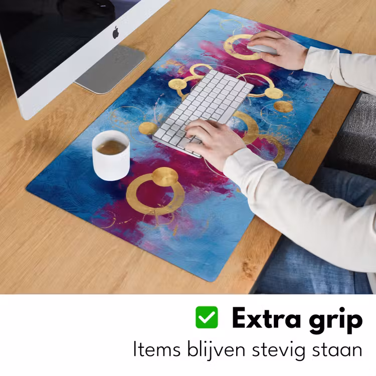 Cirkels - Goud - Abstract Muismat XXL klein -sfeer3