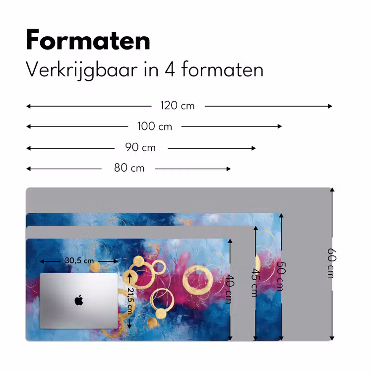 Cirkels - Goud - Abstract Muismat XXL klein -sfeer5