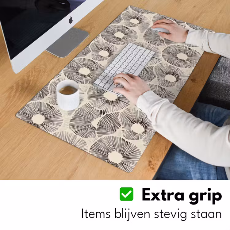 Cirkels - Patroon - Zwart Muismat XXL klein 681 -sfeer3