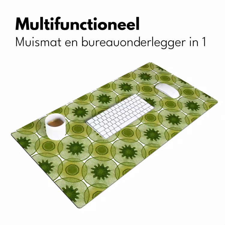 Cirkels - Patroon - Groen Muismat XXL klein 681 -sfeer4