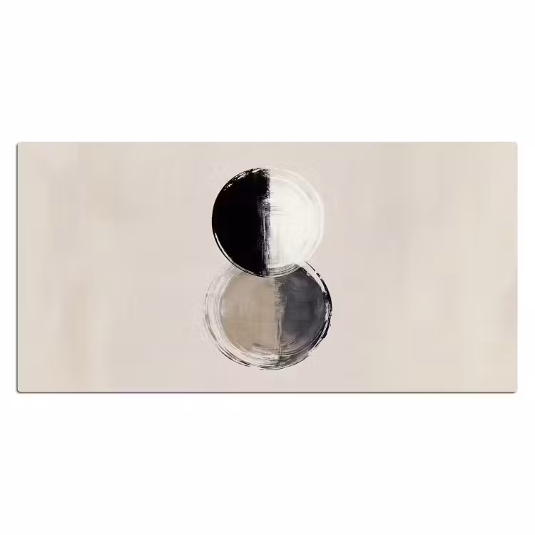 Cirkels - Strepen - Minimalistisch - Zwart Muismat XXL klein -3d_leeg