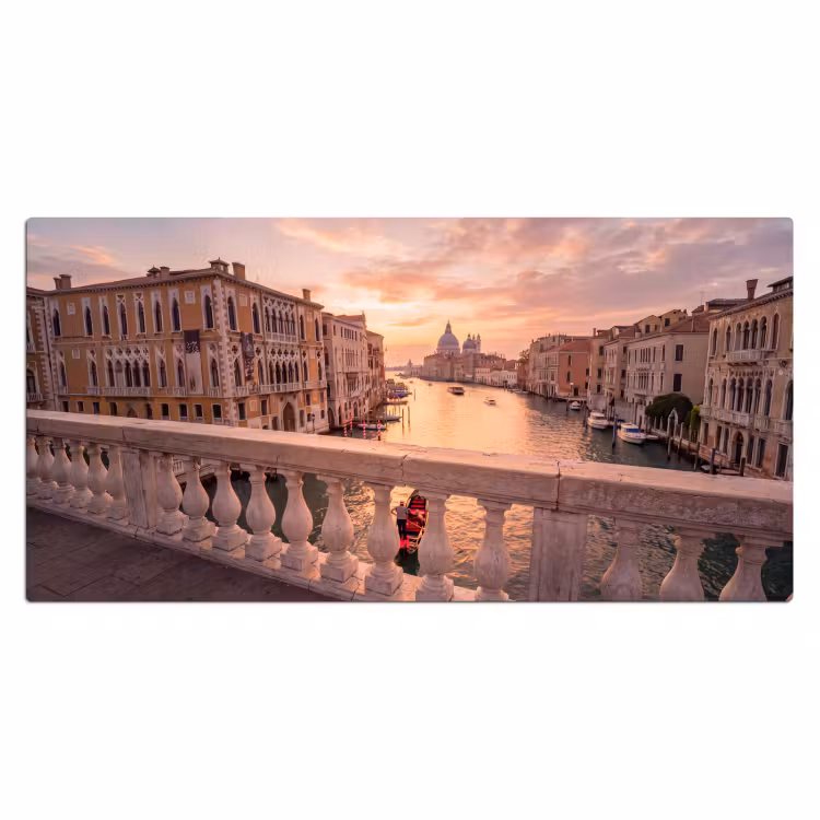 Stad - Venetië - Kanaal - Zonsopgang - Architectuur - Goud Muismat XXL klein -3d_leeg