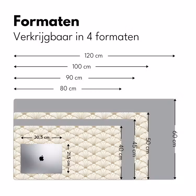 Klassiek - Art - Beige Muismat XXL klein 681 -sfeer5