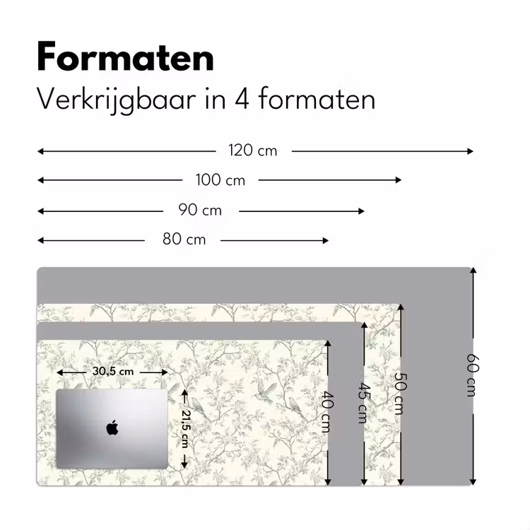 Klassiek - Vogels - Groen Muismat XXL klein 681 -sfeer5