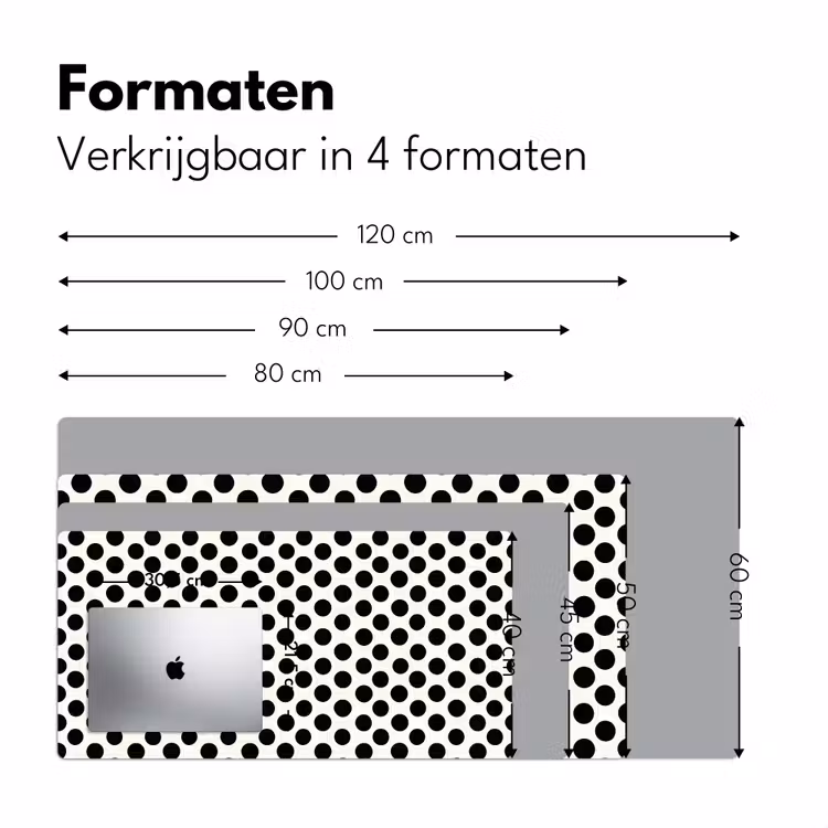 Klassiek - Stippen - Zwart Muismat XXL klein 681 -sfeer5