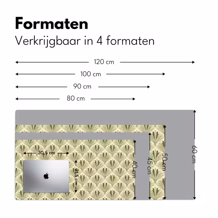 Klassiek - Waaier - Groen Muismat XXL klein 681 -sfeer5