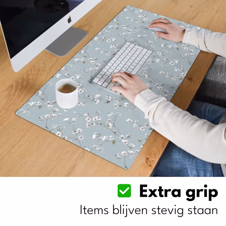 Klassiek - Bloemen - Blauw Muismat XXL klein 681 -sfeer3