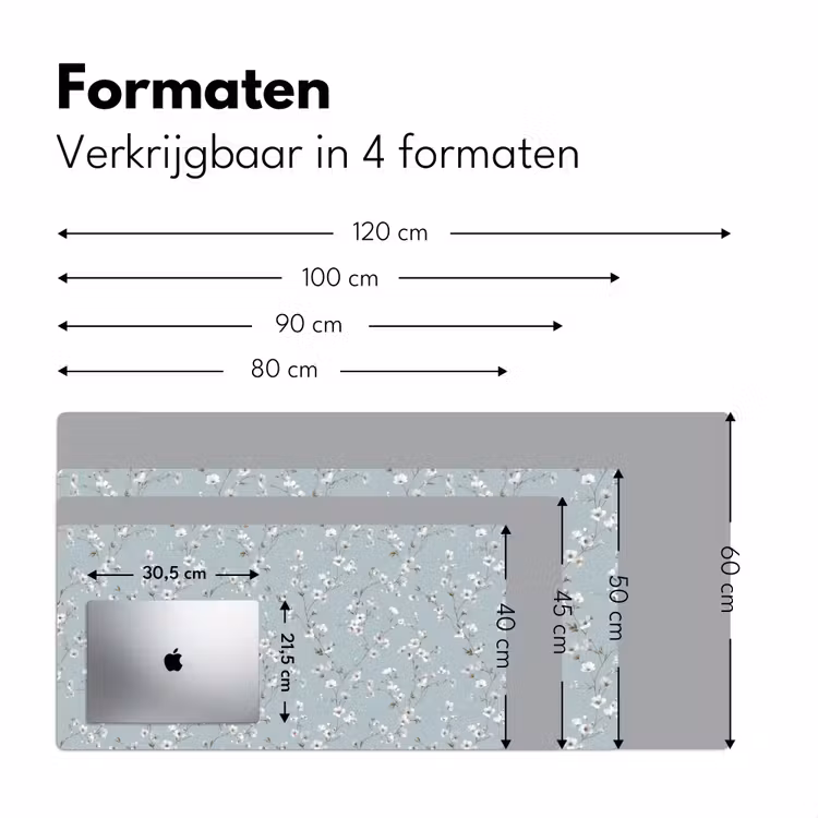 Klassiek - Bloemen - Blauw Muismat XXL klein 681 -sfeer5