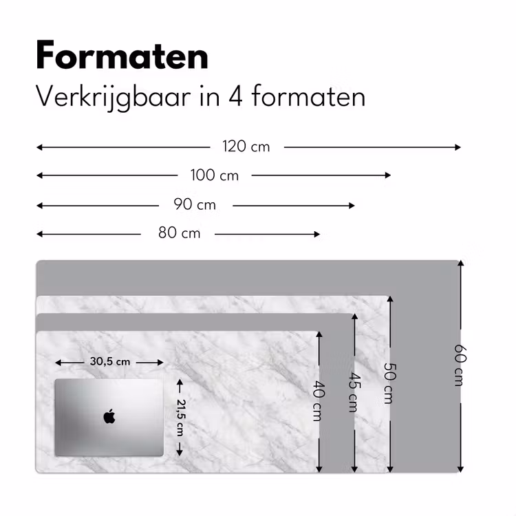 Klassiek - Marmer - Grijs Muismat XXL klein 681 -sfeer5