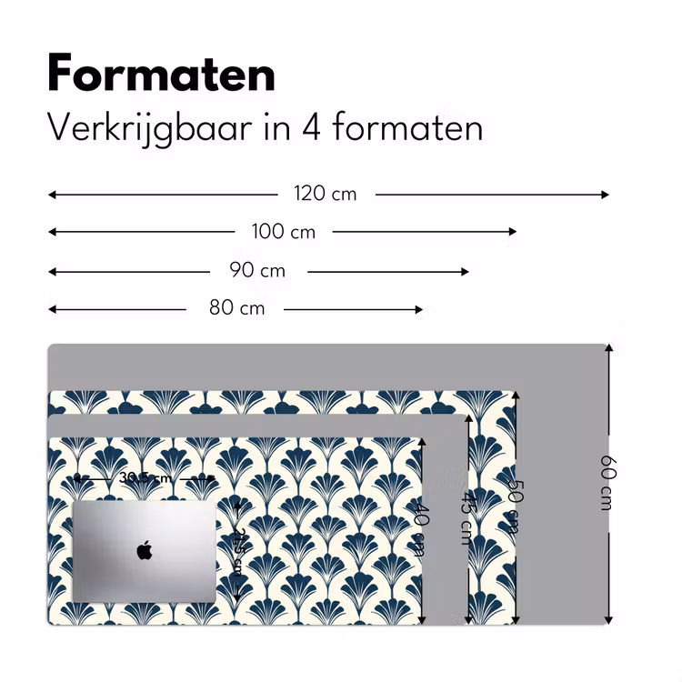 Klassiek - Motief - Blauw Muismat XXL klein 681 -sfeer5