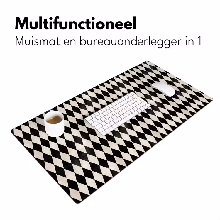 Klassiek - Patroon - Zwart Muismat XXL klein 681 -sfeer4