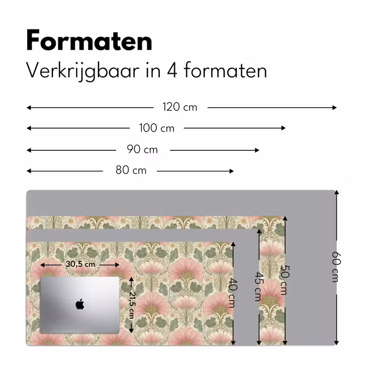 Klassiek - Patroon - Roze Muismat XXL klein 681 -sfeer5