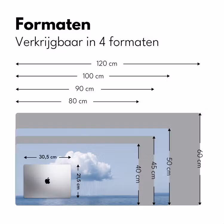 Desk Mat - Cloud - Rain - Nature - Wolk - Regen - Natuur Muismat XXL klein