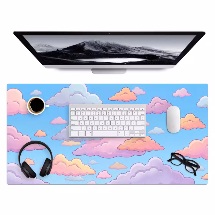 Wolk - Lucht - Natuur - Illustratie - Pastel Muismat XXL klein -3d