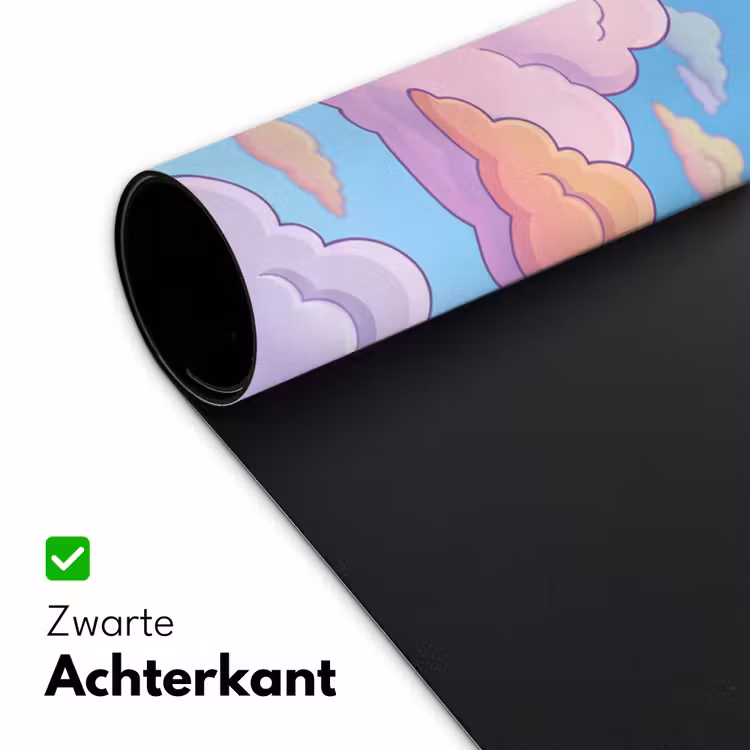 Wolk - Lucht - Natuur - Illustratie - Pastel Muismat XXL klein -sfeer2