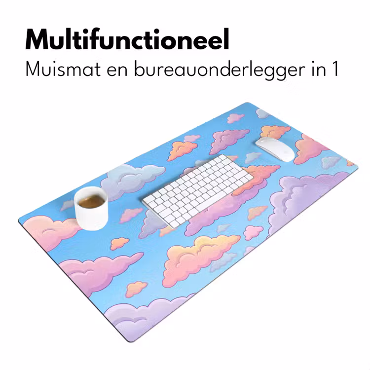 Wolk - Lucht - Natuur - Illustratie - Pastel Muismat XXL klein -sfeer4