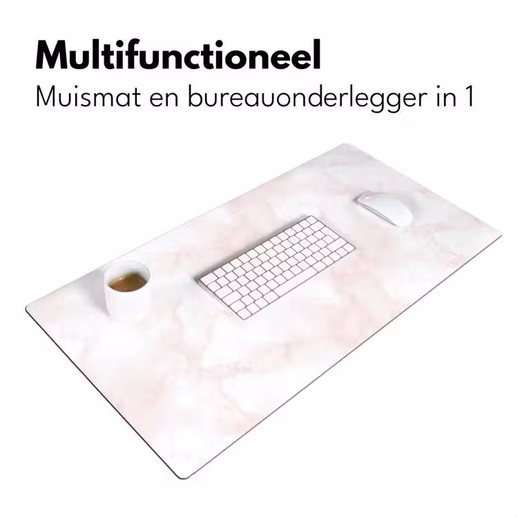 Wolkenstructuur - Roze - Marmer Muismat XXL klein 681 -sfeer4