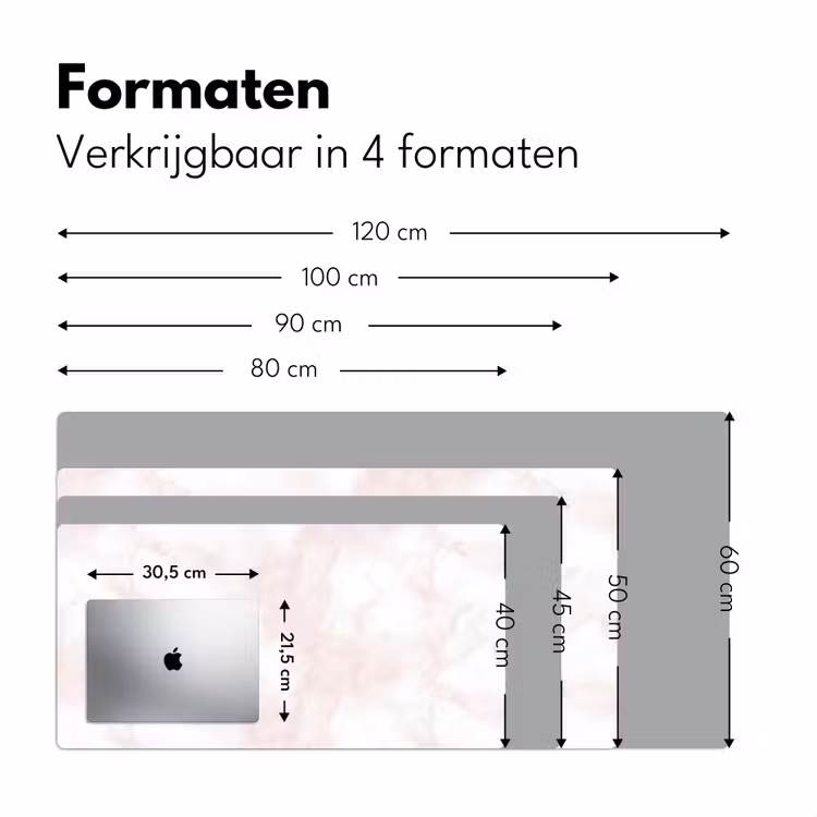 Wolkenstructuur - Roze - Marmer Muismat XXL klein 681 -sfeer5