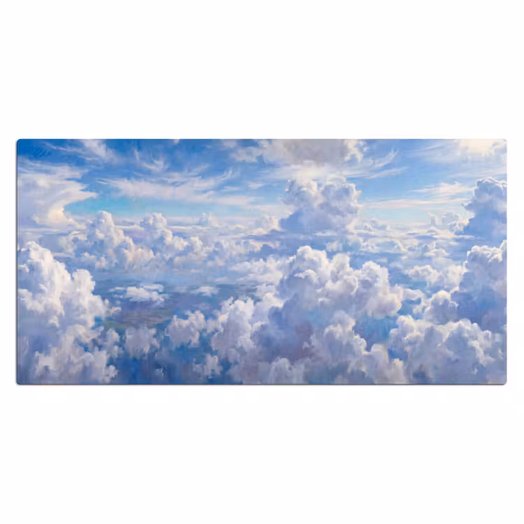 Wolken - Lucht - Natuur - Abstract - Blauw Muismat XXL klein -3d_leeg