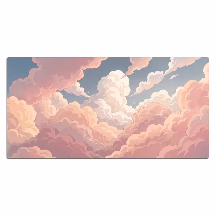 Wolken - Lucht - Natuur - Pastel - Roze Muismat XXL klein -3d_leeg