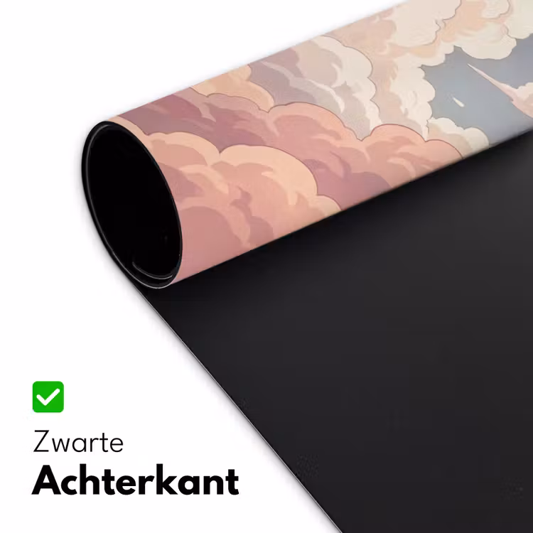 Wolken - Lucht - Natuur - Pastel - Roze Muismat XXL klein -sfeer2