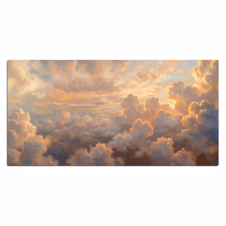 Wolken - Zonsondergang - Natuur - Abstract - Goud Muismat XXL klein -3d_leeg
