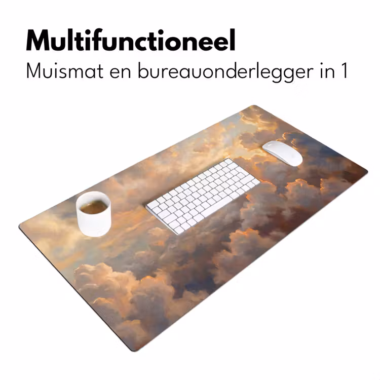 Wolken - Zonsondergang - Natuur - Abstract - Goud Muismat XXL klein -sfeer4