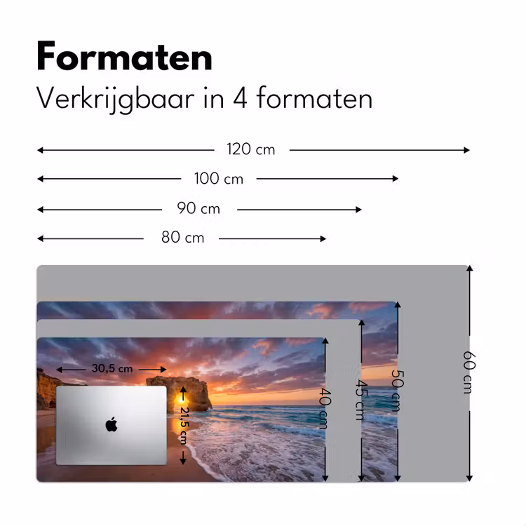 Kust - Rots - Zonsondergang - Zee - Natuur Muismat XXL klein -sfeer5