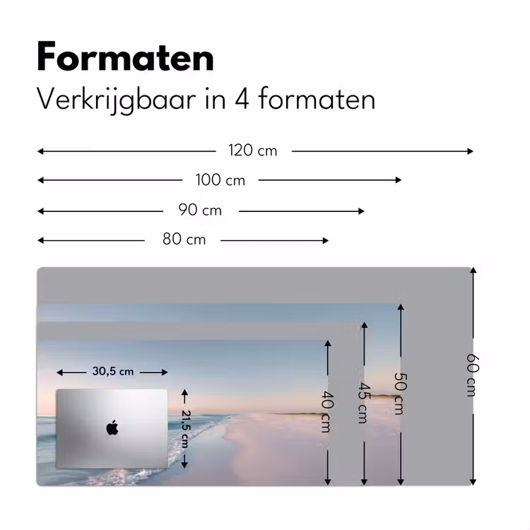 Kustlijn - Pastel - water Muismat XXL klein -sfeer5