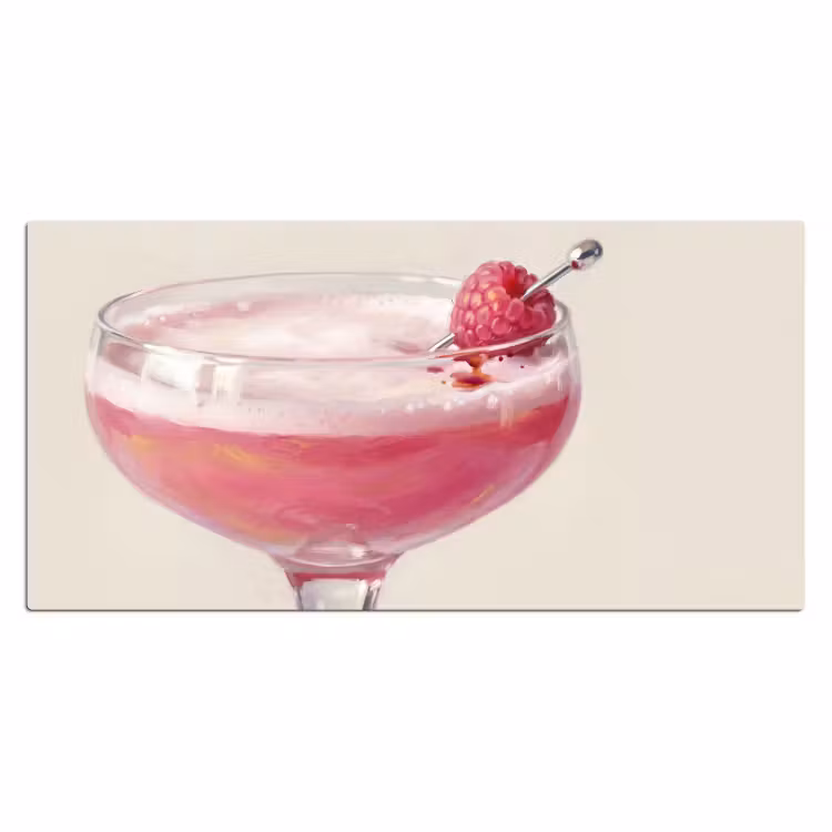 Cocktail - Framboos - Drank - Modern - Roze Muismat XXL klein -3d_leeg