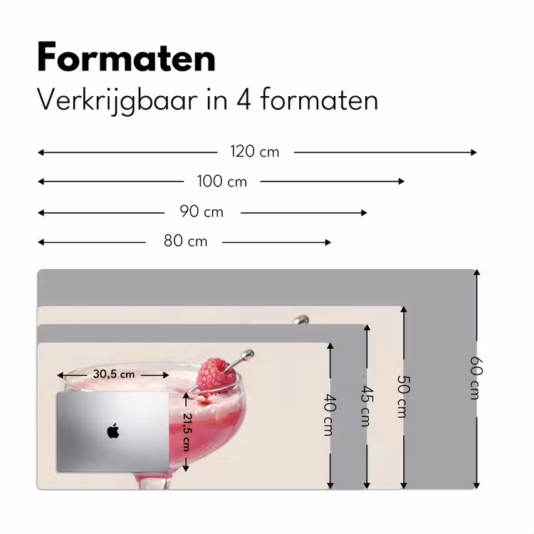 Cocktail - Framboos - Drank - Modern - Roze Muismat XXL klein -sfeer5