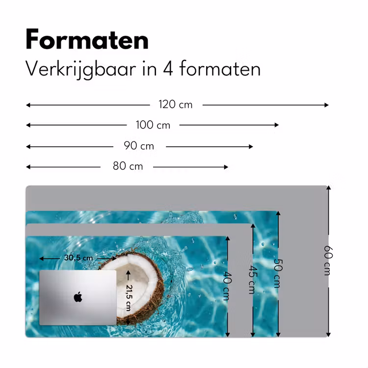 Kokosnoot - Water - Wit Muismat XXL klein -sfeer5