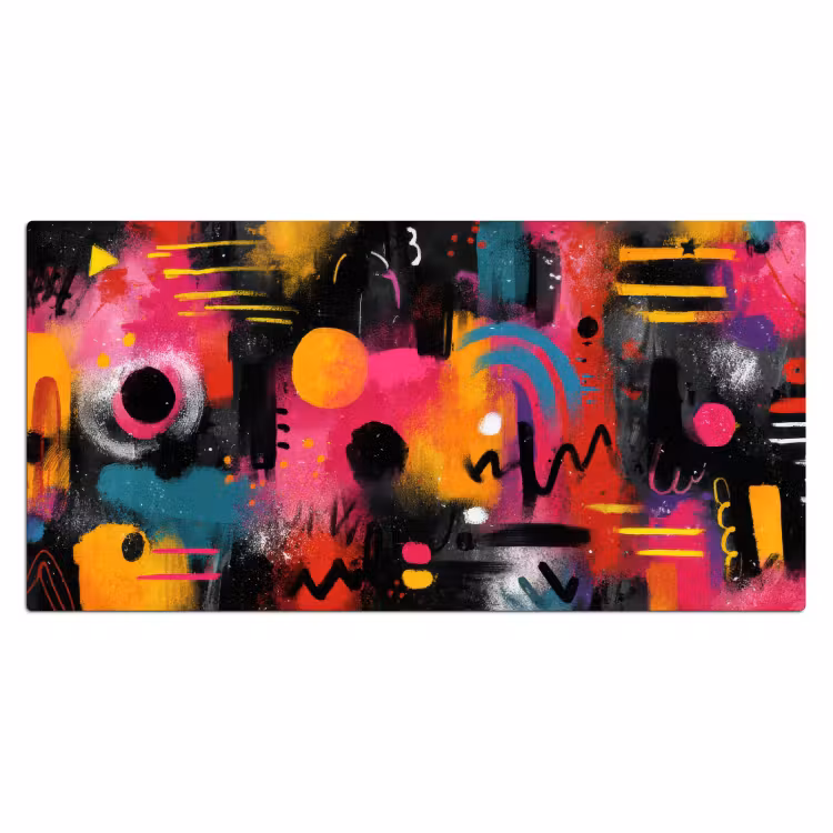 Kleurvlakken - Vormen - Kleurrijk - Abstract Muismat XXL klein -3d_leeg