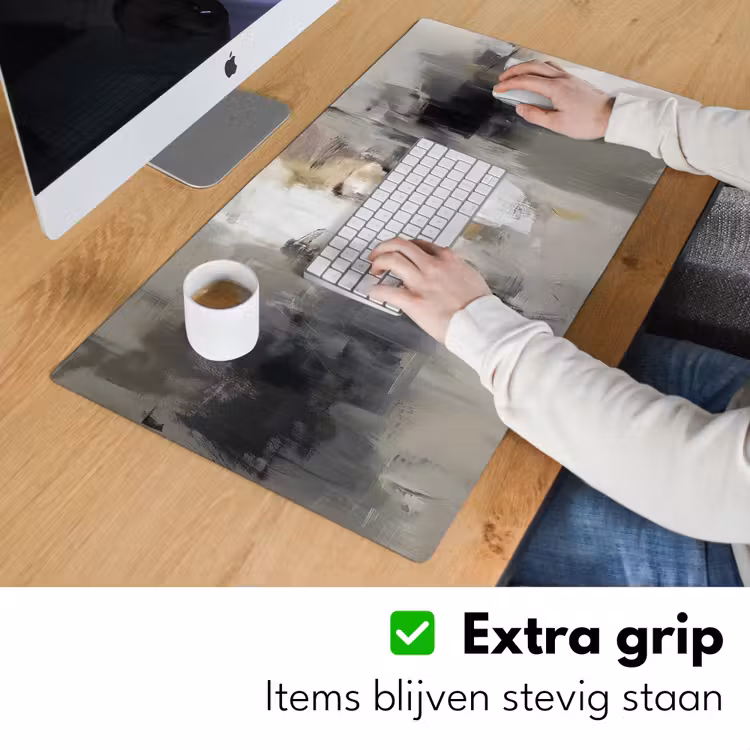 Kleurenpalet - Penseelstreken - Beige - Nevelig Muismat XXL klein -sfeer3