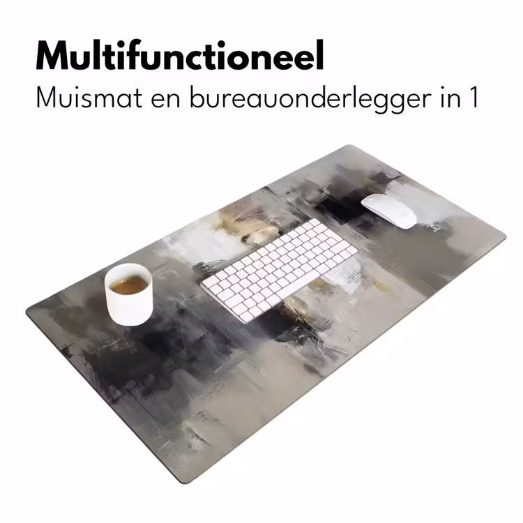 Kleurenpalet - Penseelstreken - Beige - Nevelig Muismat XXL klein -sfeer4