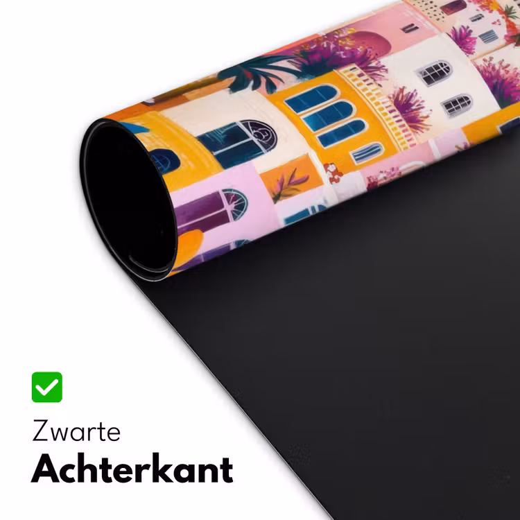 Kleurrijk - Roze - Oranje - Geel - Bloemen Muismat XXL klein -sfeer2