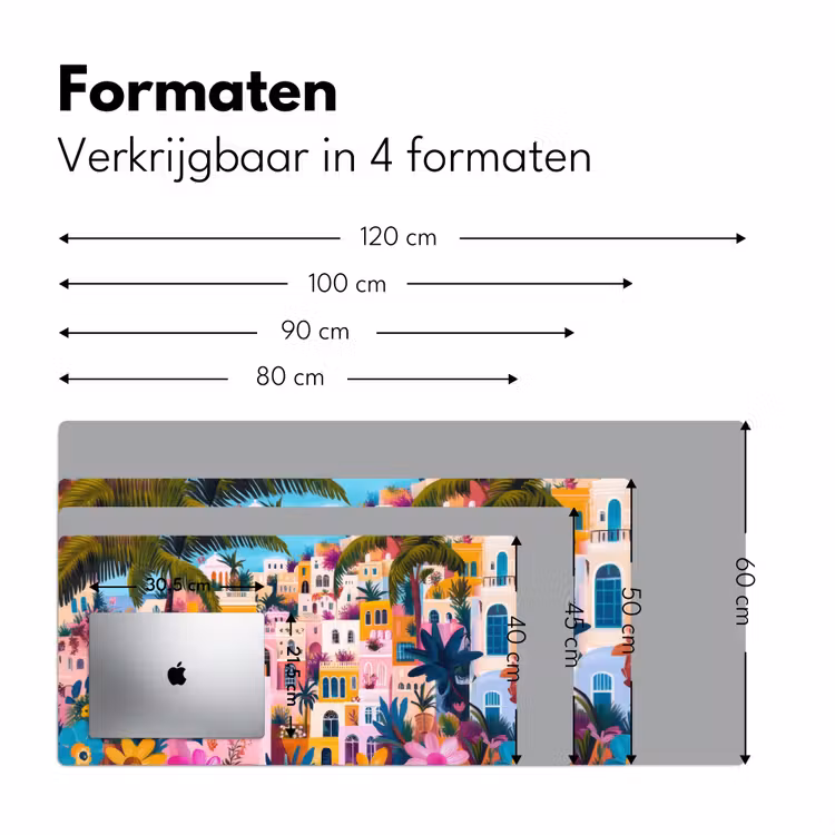 Kleurrijk - Roze - Oranje - Geel - Bloemen Muismat XXL klein -sfeer5