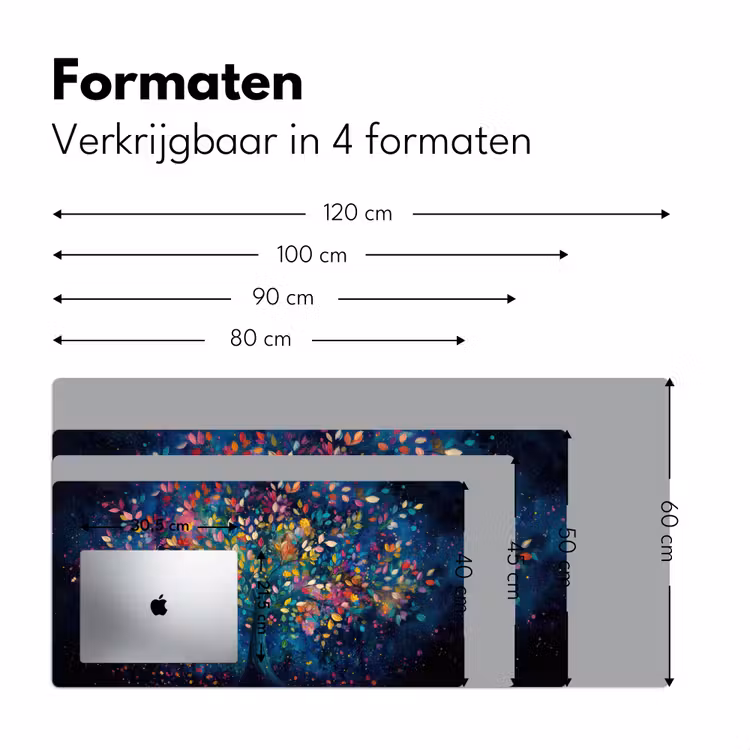 Kleurrijk - Boom - Magisch - Abstract Muismat XXL klein -sfeer5