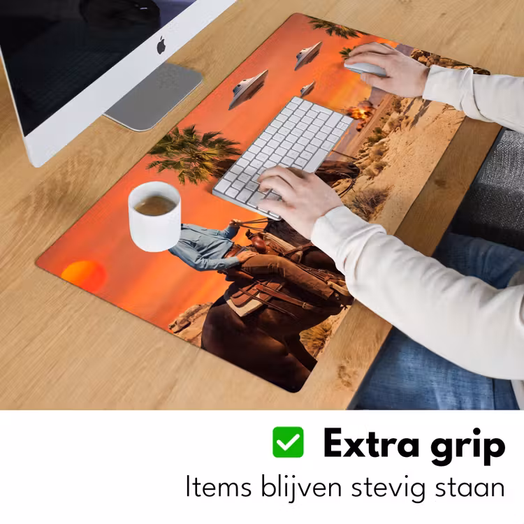Desk Mat - Cowboy - Horse - Desert - Cowboy - Paard - Woestijn Muismat XXL klein