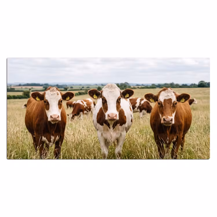 Koeien - Portret - Weide - Boerderij - Nieuwsgierig Muismat XXL klein -3d_leeg