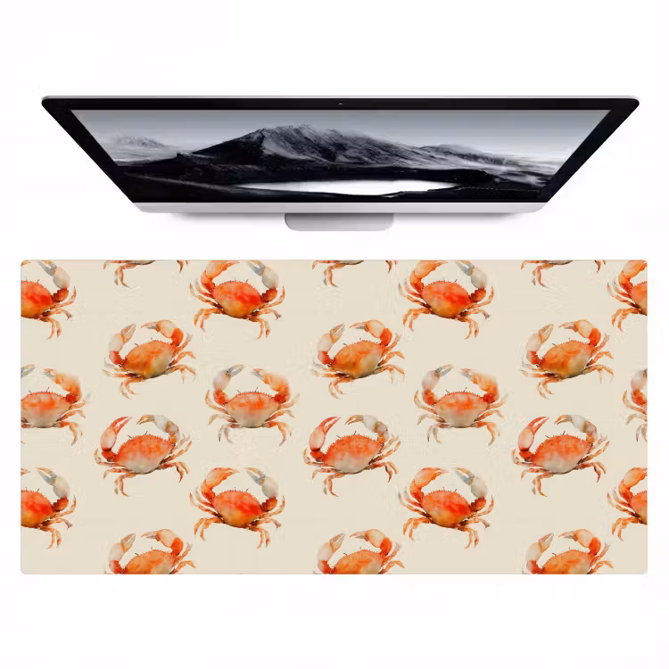 Krabben - Patroon - Oranje Muismat XXL klein 681 -zzz3d