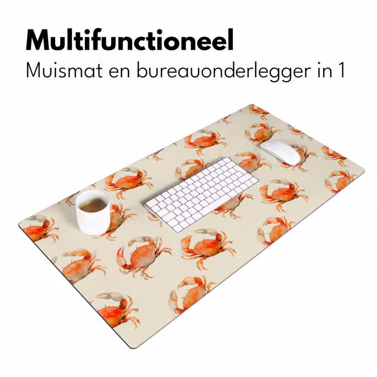Krabben - Patroon - Oranje Muismat XXL klein 681 -sfeer4