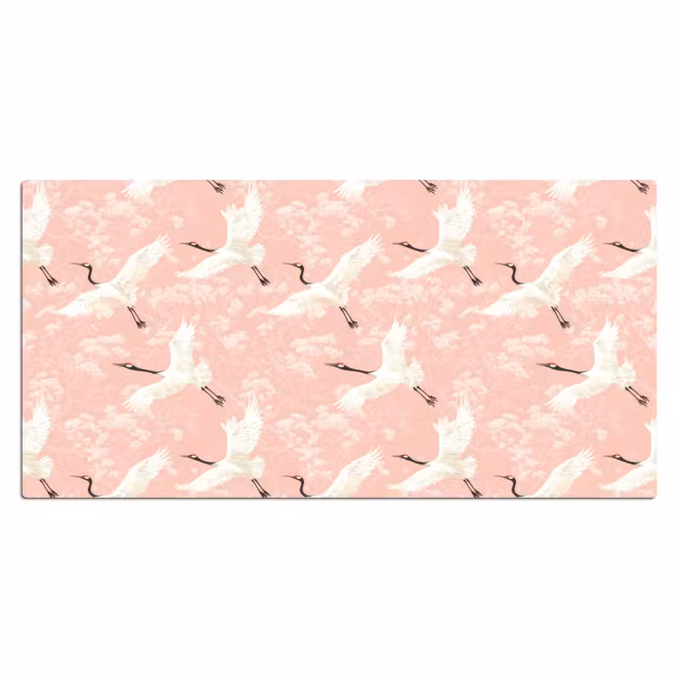 Kraanvogels - Bloesem - Roze Muismat XXL klein 681 -3d_leeg
