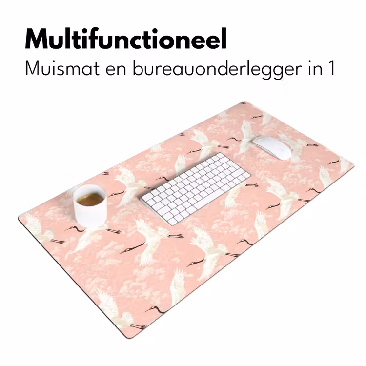 Kraanvogels - Bloesem - Roze Muismat XXL klein 681 -sfeer4