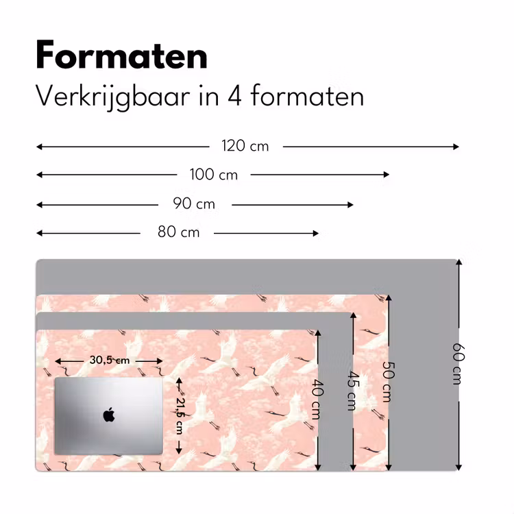 Kraanvogels - Bloesem - Roze Muismat XXL klein 681 -sfeer5