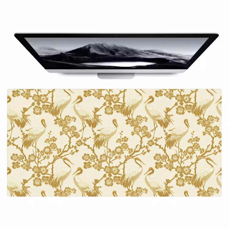 Kraanvogels - Kersenbloesem - Goud Muismat XXL klein 681 -zzz3d